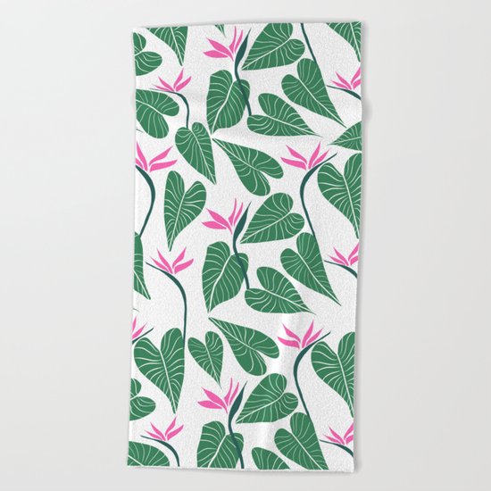 Tropical Forest Pattern Beach Towel
