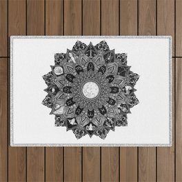 Zodiac Signs Mandala Outdoor Rug