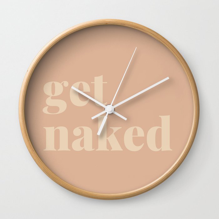 Beige Get Naked  Wall Clock