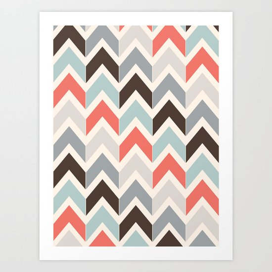 Mod Hues Chevron Art Print