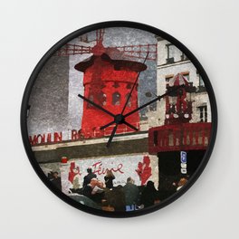 The Can Can Wall Clock | Watercolor, Moulin, Montmartre, Watercolour, Rouge, Architecture, History, Jaydeedearness, Painting, Cancan 