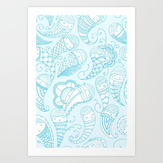Ghostly Paisley Art Print