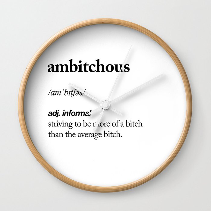 Ambitchous black and white contemporary minimalism typography design home wall decor bedroom Wall Clock