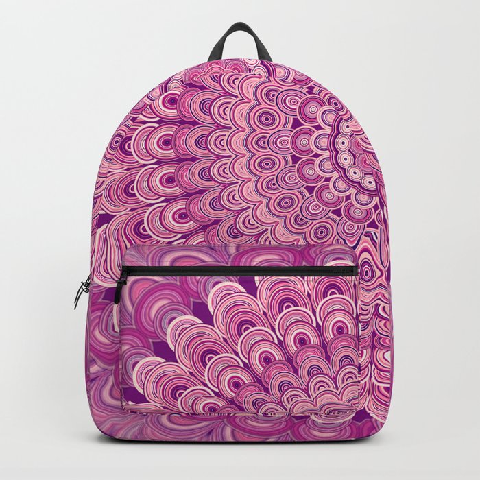 Pink flower mandala Backpack