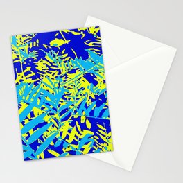 Happy Blue Yellow Green Foliage Stationery Cards