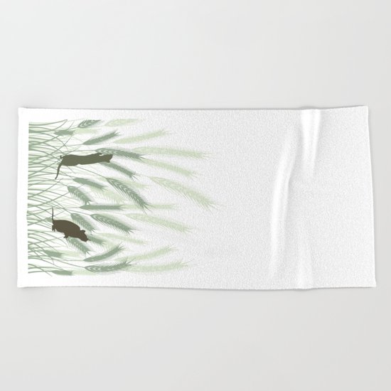 Mice In The Grain No. 1 Beach Towel