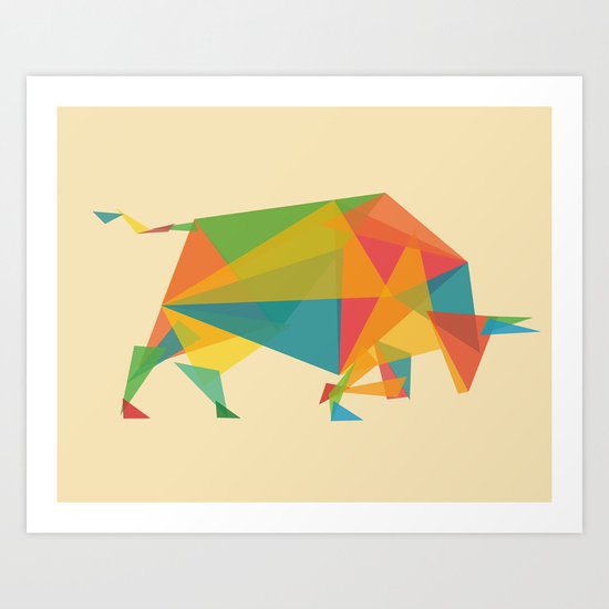 Fractal Geometric Bull Art Print