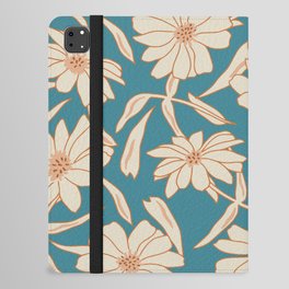 Charismatic Floral on Teal iPad Folio Case