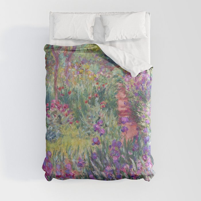 The Artist’s Garden in Giverny by Claude Monet Duvet Cover