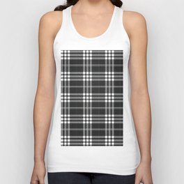 Black and White Flannel Unisex Tank Top