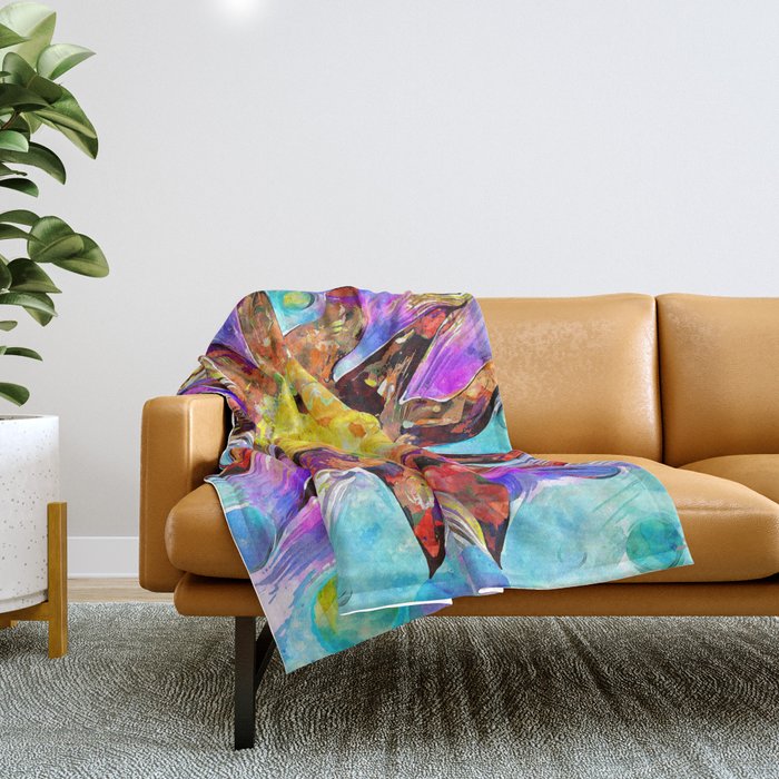 Whimsical Colorful Sun Symbol - Wild Sun Throw Blanket