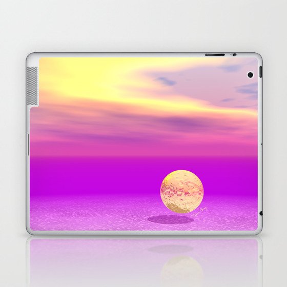 Adrift, Abstract Gold Violet Ocean Laptop & iPad Skin