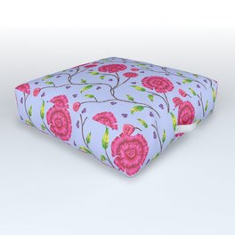 Pink and Blue Flower Desing  Outdoor Floor Cushion