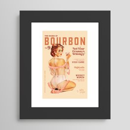 The Babes Of Bourbon Vol. 9 - Vintage Pinup Art Framed Art Print | Graphicdesign, Retro, Vintagealcohol, Bardecor, Homebar, Kitchen, Lingerie, Bourbon, Pinup, Cute 