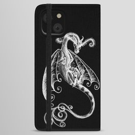 White Moth Dragon iPhone Wallet Case
