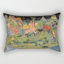 The land of make believe. Published by Jaro Hess 1930 Cornucopia of Fairy Tales Detailed Labeled Map Fun Magical Fantasy Art Rectangular Pillow
