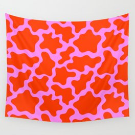 Colorful pink cow print seamless pattern Wall Tapestry