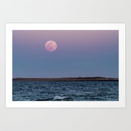 Moonrise over Milk island 3-20-2019 Art Print
