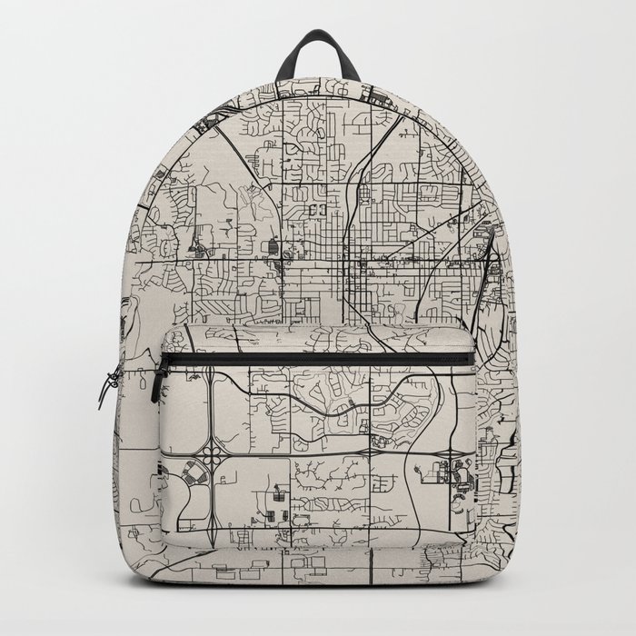 Olathe USA - Black and White city Map Backpack