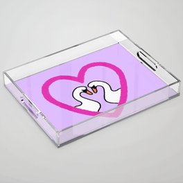 Swan Heart Acrylic Tray