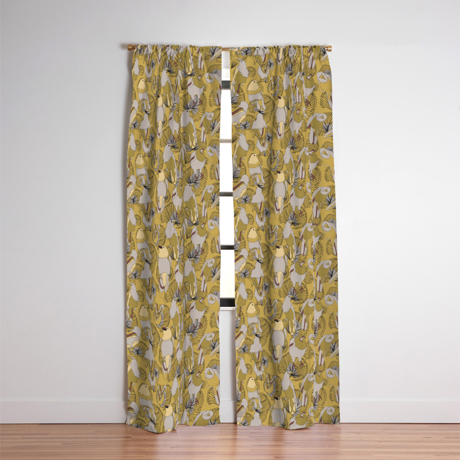 Birds Of Prey In Yellow Blackout Curtain By Aprilianearthling