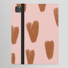 Soft Caramel Hearts Hand-Drawn Valentine Pattern iPad Folio Case