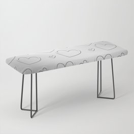 Silver Heart Pattern Love Collection Bench