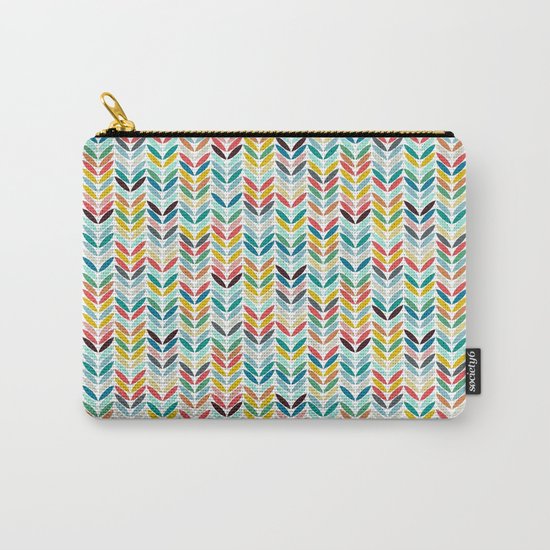 llama leaf arrow chevron white Carry-All Pouch