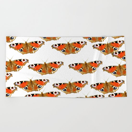 Beautiful Peacock Butterflies Beach Towel