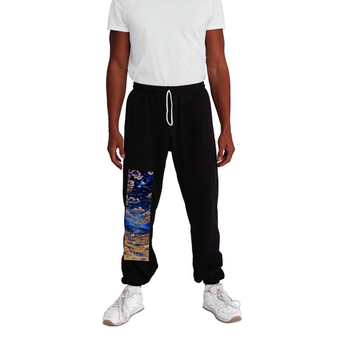 Alternate Realities; Cylindrical Colonies, eclipse of the sun with view of clouds and vegetation magical realism portrait painting Sweatpants