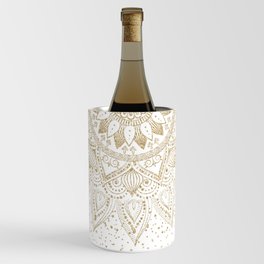 Elegant Gold Mandala Confetti Design Wine Chiller