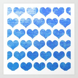 Raining Blue Hearts Art Print