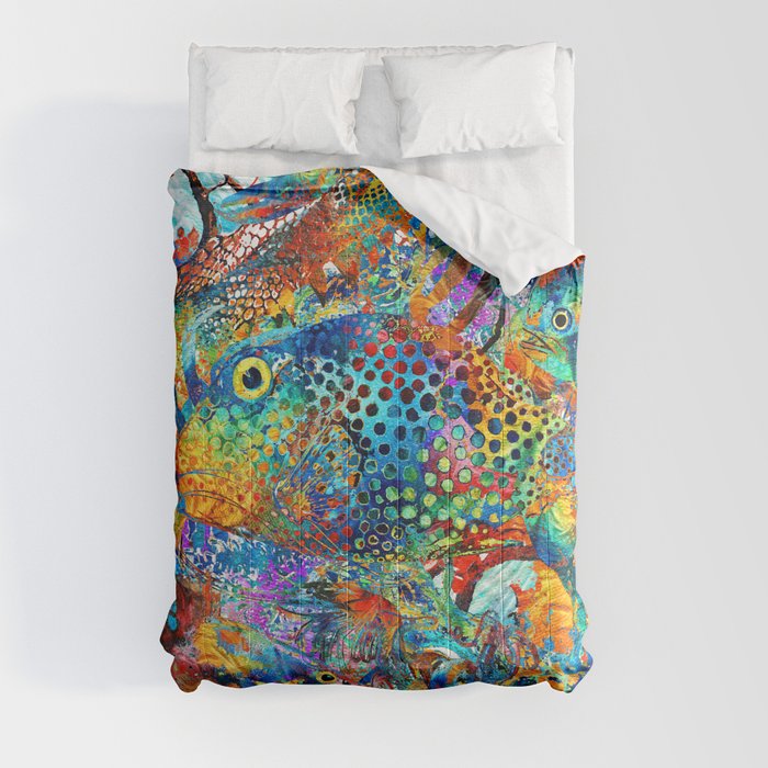 Tropical Beach Art - Under The Sea - Sharon Cummings Comforter