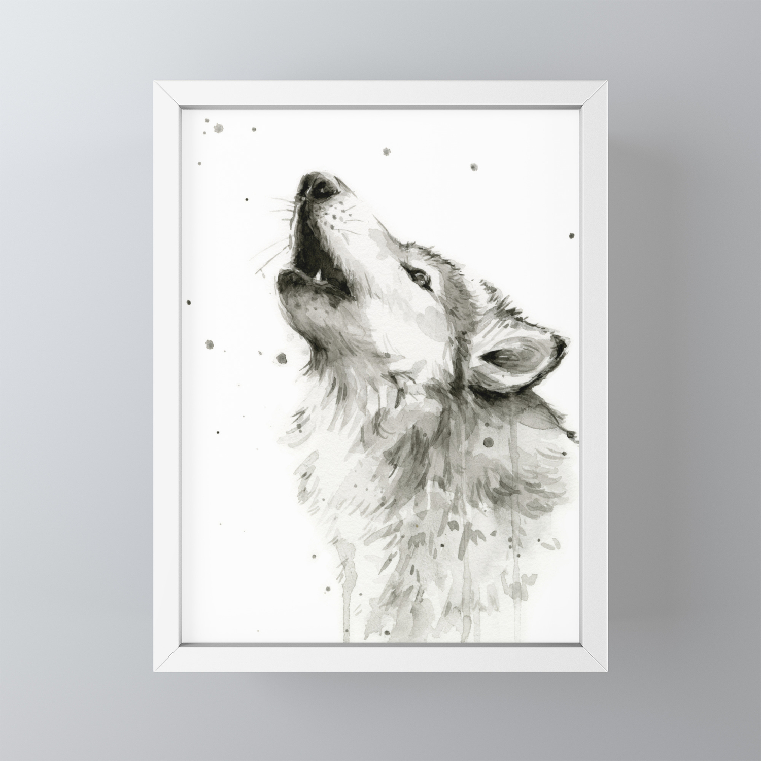Wolf Howling Framed Mini Art Print By Olechka Society6
