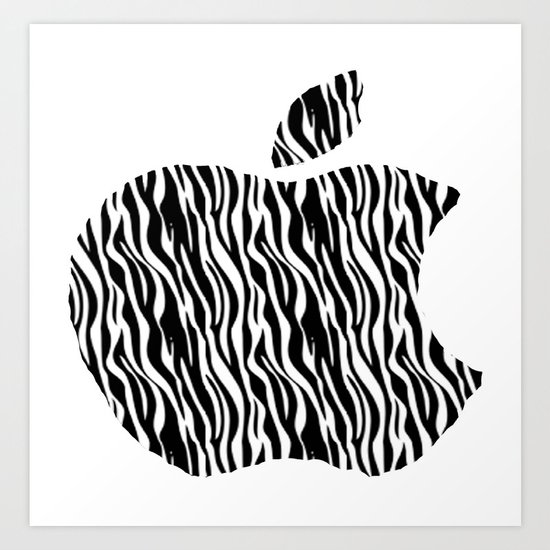 Zebra Print Apple Art Print