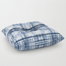 Blue shibori hand dyed pattern Floor Pillow