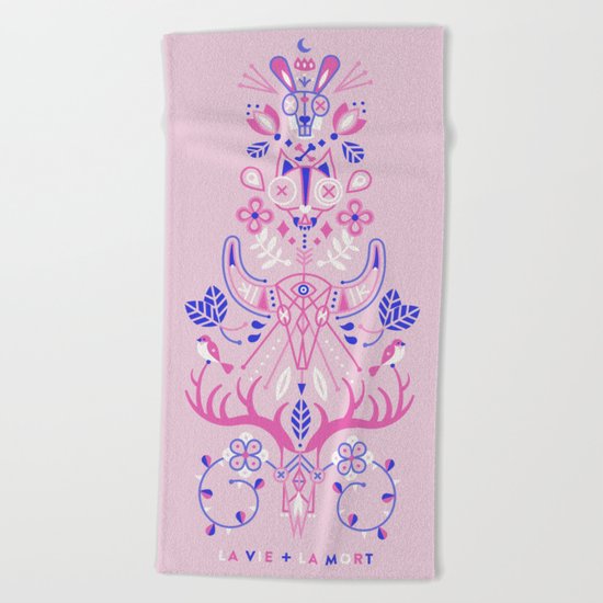La Vie & La Mort – Pink & Periwinkle Beach Towel