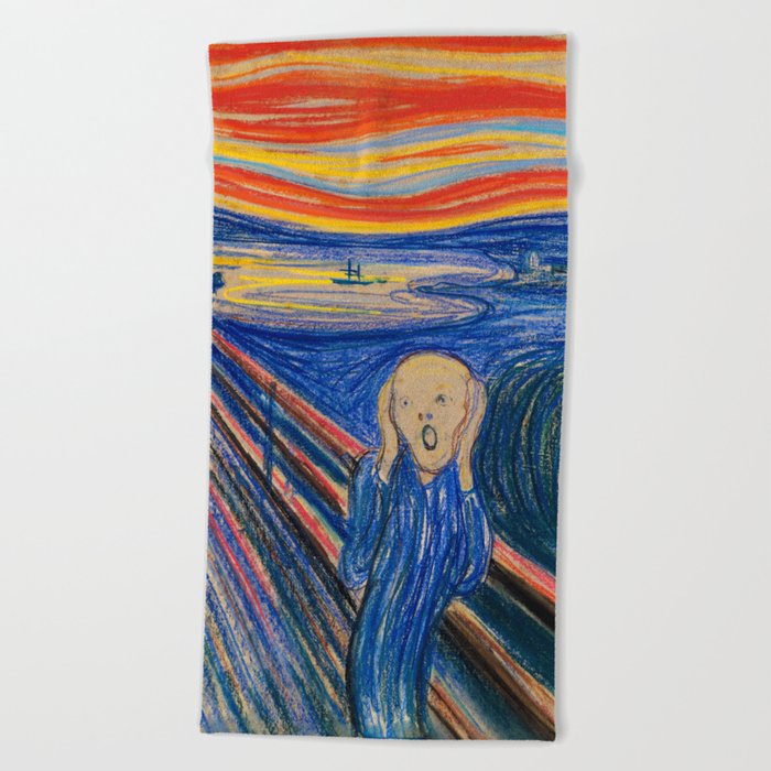 The Scream by Edvard Munch Beach Towel