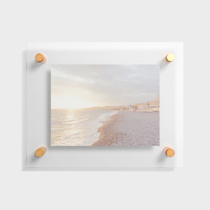 Nice (France) shoreline at sunset Floating Acrylic Print