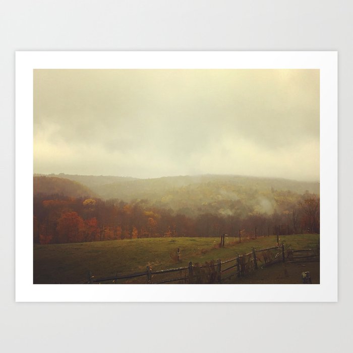 Misty Fall in Vermont Art Print