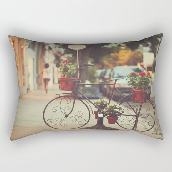 The bike with the flowers Rectangular Pillow