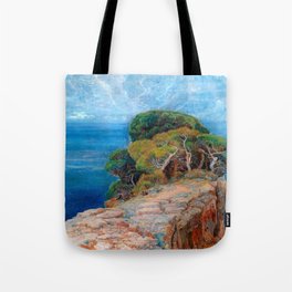 Sea View of Lacroma landscape coastline painting by Emilie Mediz-Pelikan Tote Bag