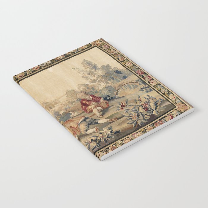 Aubusson  Antique French Tapestry Print Notebook