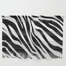 Mid Century Modern Zebra Print Pattern - Black and White Wall Hanging