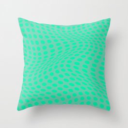 Wavy Dots - Green Light Throw Pillow