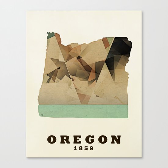 Oregon state map modern Canvas Print