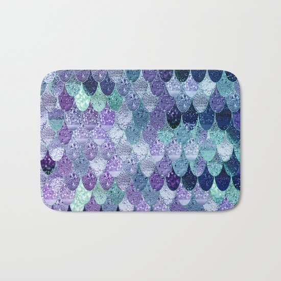 SUMMER MERMAID Purple & Mint by Monika Strigel Bath Mat