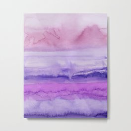Purple sunset, original art, abstract, watercolor Metal Print