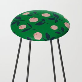 Flower in Green Counter Stool