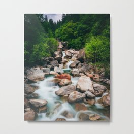 Beautiful cascading river in spring Metal Print | Slovenia, Longexposure, Cascadingwater, Sunlight, Waterfalling, Green, Slovenija, Magicalforest, Photo, Landscapephotography 